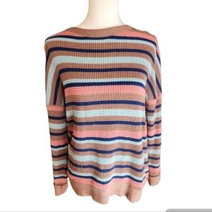 REI Striped Waffle Sweater